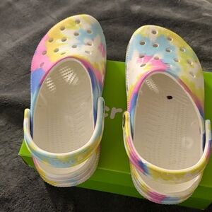 CROCS Kids Sandals in Pastel Tie-Dye